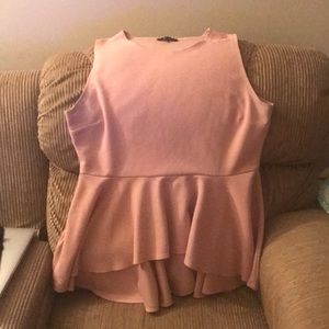 Pink blouse with a flair bottom
